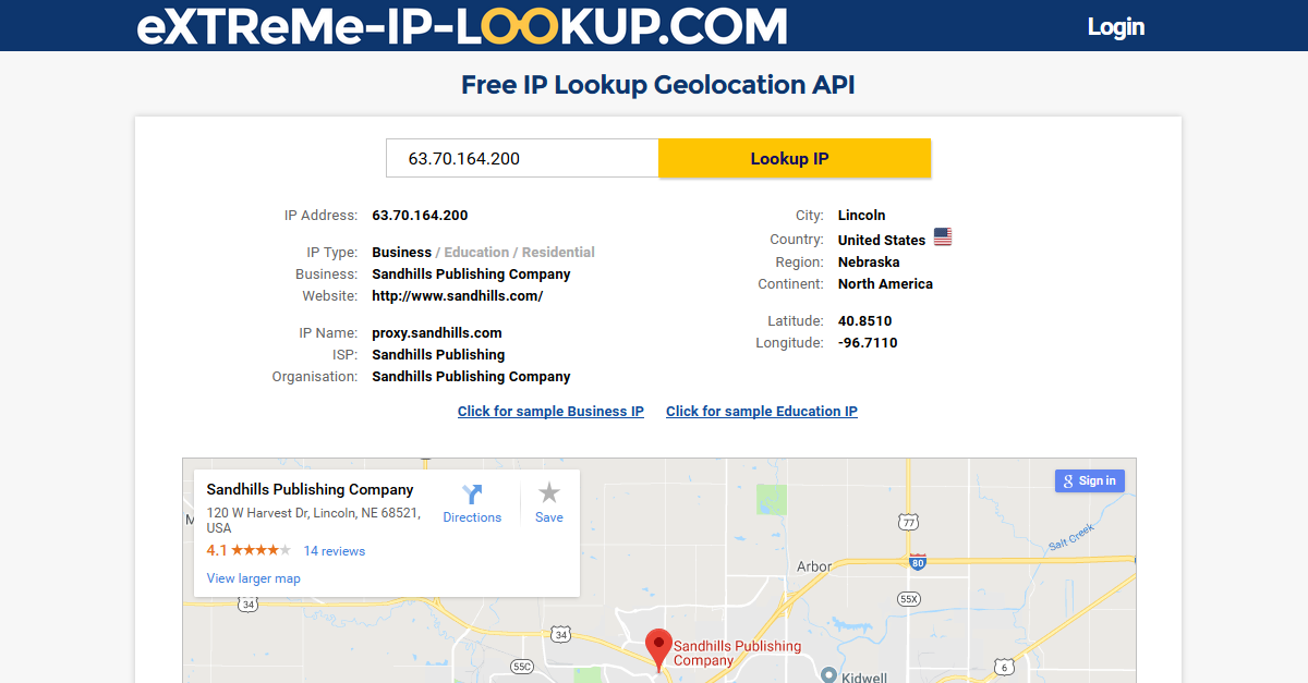  IP Lookup  Geolocation API eXTReMe IP Lookup  com